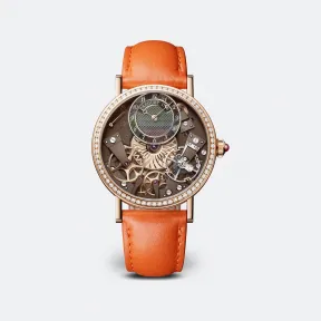 宝玑/Breguet 传世系列 18k玫瑰金,表圈镶钻石 自动机械机芯 女表 7038BR-CT-3V6-D00D