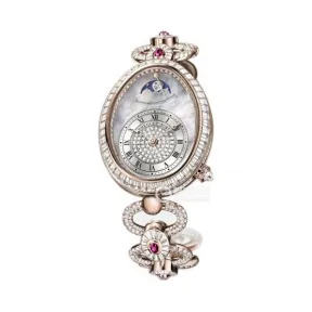 宝玑/Breguet 那不勒斯王后系列 18k玫瑰金镶钻 38.50 x 30.45毫米 自动机械机芯 女表 8909BR-8T-J29-DDDR-DDDR