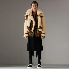 博百利/Burberry  经典复刻系列 2010 毛羊皮飞行员夹克 (沙色)  45490161