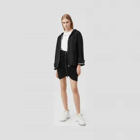 博百利/Burberry 徽标带饰 ECONYL® 连帽外套 (黑色) - 女士  80275031