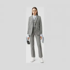 博百利/Burberry 女士 格纹功能性羊毛量裁九分裤  80311521