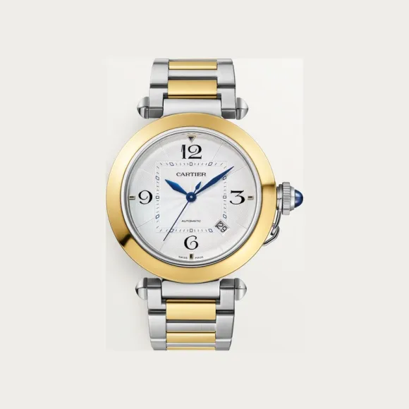 卡地亚/Cartier W2PA0009 - Pasha de Cartier腕表 41毫米 K金 - 精钢色 自动上链 - 41毫米表款 自动上链机芯 18K黄金与精钢 可替换式金属表链与皮表带