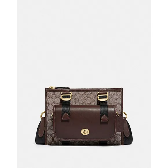 蔻驰/Coach 经典标志提花织物DINKY多功能斜挎包 C2613-OAK
