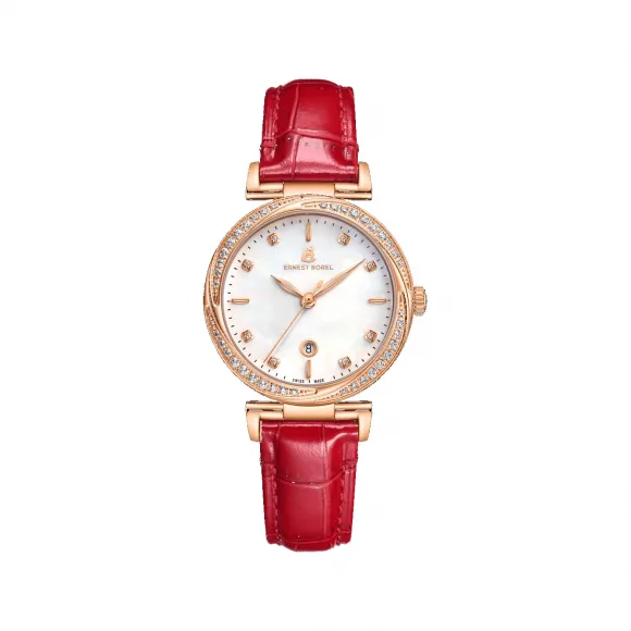 依波路/Ernest Borel 星钻系列 30.00 MM 316L精钢表壳 石英机芯 女表 E0107L0A-QR4L