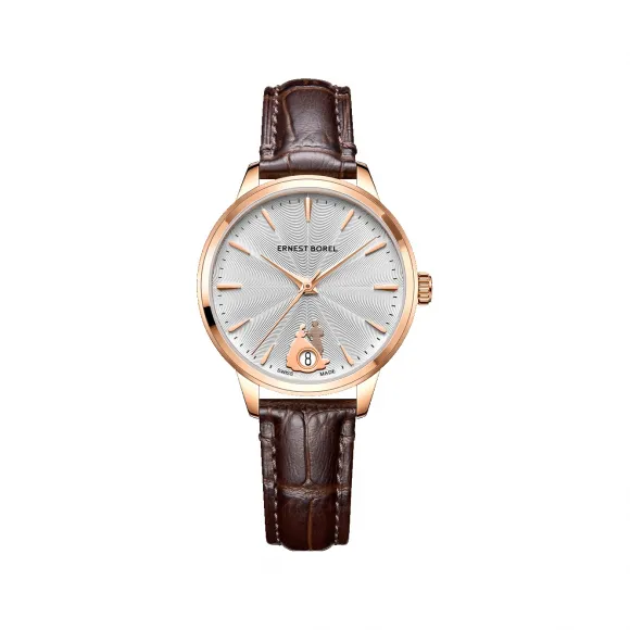 依波路/Ernest Borel 真挚系列 32.00MM 316L精钢IP电镀玫瑰金 自动机械机芯 女表 N0520B0F-MR2L