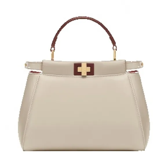 芬迪/Fendi 灰粉色MINI PEEKABOO软羊革手提包 8BN244 68H F02T5