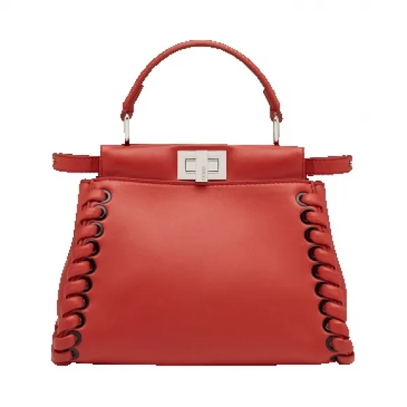 芬迪/Fendi 女士红色Mini Peekaboo手袋软皮包袋 8BN244 7G1 F09KN