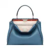 芬迪/Fendi 孔雀蓝色REGULAR PEEKABOO小牛皮手提包 8BN290 3ZN F03HT