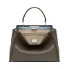 芬迪/Fendi 女士碳灰色Peekaboo手袋小牛皮包袋 8BN290 3ZN F09KT