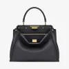 芬迪/Fendi PEEKABOO REGULAR_黑色皮质手袋 8BN290 3ZN F0KUR