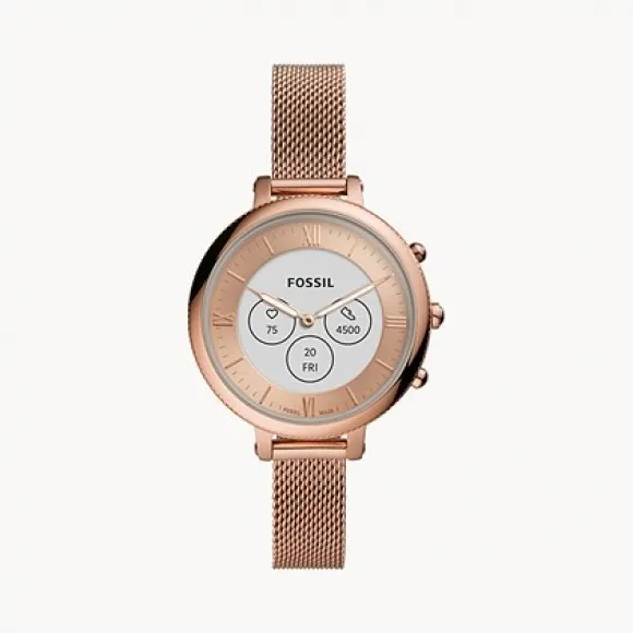 Fossil Hybrid Smartwatch HR Monroe Rose Gold Tone Stainless Steel FTW7039
