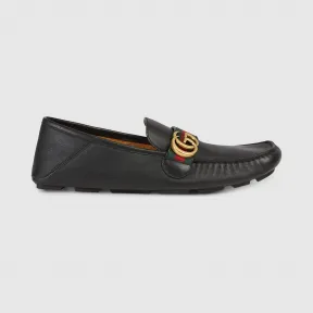古驰/Gucci 饰条纹织带皮革驾车鞋 450891-DTM10-1060