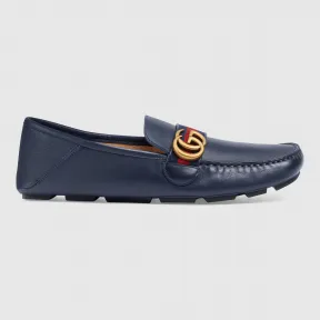 古驰/Gucci 饰条纹织带皮革驾车鞋 450891 DTM10 4062