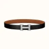 爱马仕/Hermes H 雕纹皮带扣&双面皮腰带32毫米 H064540CK05-H073967CAAA115