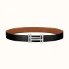 爱马仕/Hermes 方块H皮带扣&双面皮腰带32毫米 H066050CK05-H073967CAAA080