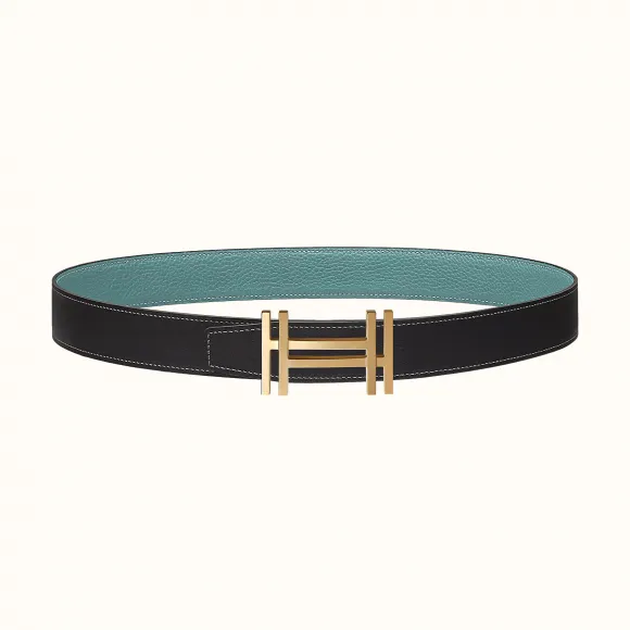 爱马仕/Hermes 方块H皮带扣&双面皮腰带32毫米 H066050CP2K-H073967CAAW095
