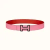 爱马仕/Hermes H Tonight皮带扣&双面皮腰带38毫米 H077942CY89-H075406CAAR095