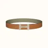 爱马仕/Hermes H Optique皮带扣&双面皮腰带38毫米 H080033CP2K-H075387CAAI090
