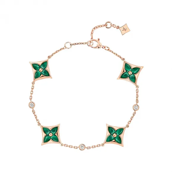 路易威登/Louis Vuitton(LV) Color Blossom BB Multi-Motifs 手链 - 配玫瑰K金、孔雀石及钻石 - 按类别浏览 Q05570