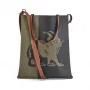 罗意威/Loewe Vertical Tote Herald BagKhaki Green/Black 303.29AA94