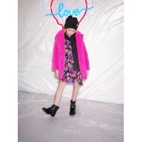 品高/Pinko MULTICOLOUR - BLACK/玫红色 印花印图乔丹连衣裙 1A11FCY5PJZY5