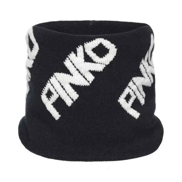 品高/Pinko 黑色 白色 PIAZZISTA斜纹徽标提花围巾 1A203QY5RTZZ2