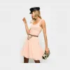 品高/Pinko EVENING SAND RIVALUTARE纯色全棉连衣裙 1G14BJ5794P75