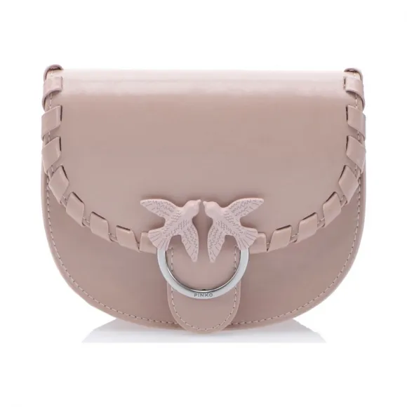 品高/Pinko 粉红色 婴儿圆扭纹复古小牛皮链条+肩带单肩包 1P21EBY5GBQ19