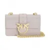 品高/Pinko 米色 MINI LOVE SIMPLY 4丝质小牛皮链条单肩包 1P21EDY5FFD08