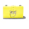 品高/Pinko 黄色 MINI LOVE SIMPLY 4丝质小牛皮链条单肩包 1P21EDY5FFH72