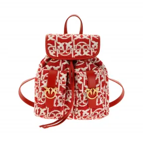 品高/Pinko Monogram提花织物迷你双肩包 1P21WB-Y6NQRZ1