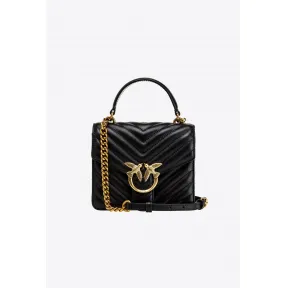品蔻/Pinko Mini Love Bag Top Handle 人字斜纹手袋 1P22YJA03ZZ99Q