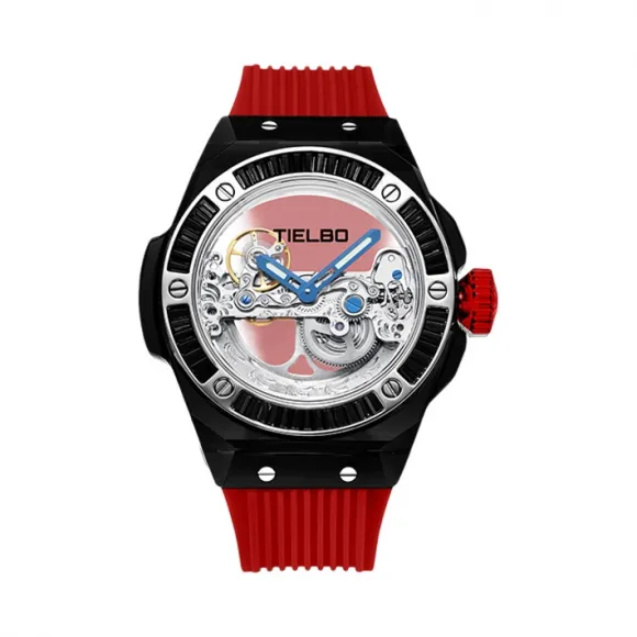 天舶/Tielbo 水晶系列 316L精钢材质，蓝宝石水晶外壳 42.5mm*13.5mm T711M-BR