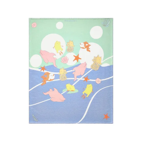 蒂芙尼/Tiffany 蒂芙尼小号羊毛混纺海洋动物毛毯 72172833
