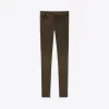 伊夫圣罗兰/Yves Saint laurent 这款中腰紧身牛仔裤采用棕色绒面革制成 496409YC2IG3270