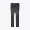 伊夫圣罗兰/Yves Saint laurent 上蜡小羊皮九分直筒皮裤 605147YC2MA1000