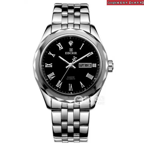 依波/Ebohr 都市经典系列  不锈钢，钨钢表圈 蓝宝石水晶玻璃 男表 50100118