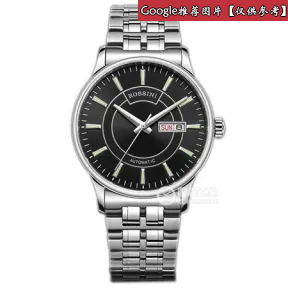 罗西尼/Rossini 雅尊商务系列 41毫米 原色光砂不锈钢 自动机械 男表 5551W04B