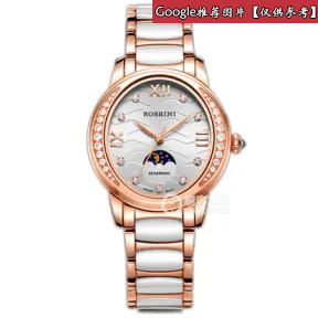罗西尼/Rossini 典美时尚系列 34毫米 玫瑰金色全光不锈钢 石英 女表 5604T01A