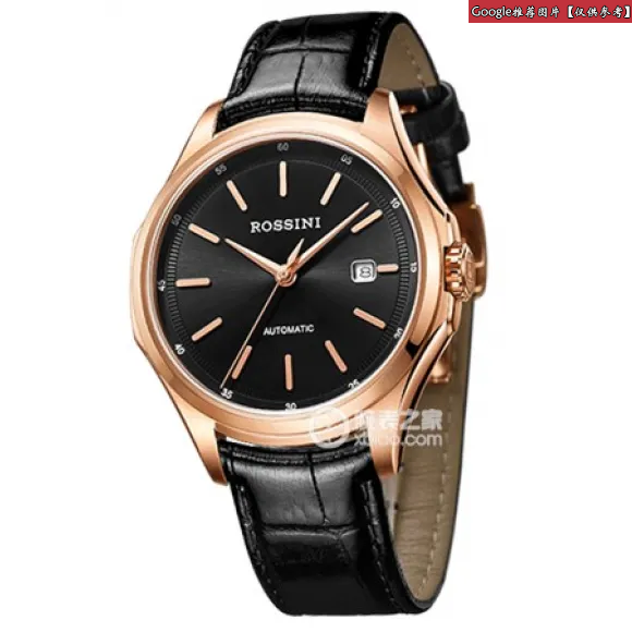 罗西尼/Rossini 雅尊商务系列  玫瑰金色不锈钢 自动机械 男表 5713G04D