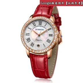 罗西尼/Rossini 典美时尚系列 34毫米 玫瑰金色全光不锈钢，镶钻 石英 女表 5718G01C