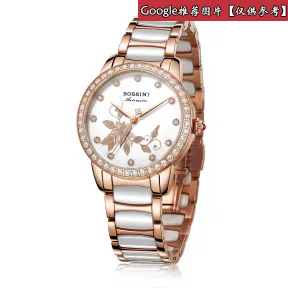 罗西尼/Rossini 典美时尚系列 34毫米 玫瑰金色全光不锈钢，镶钻 石英 女表 5722G01D