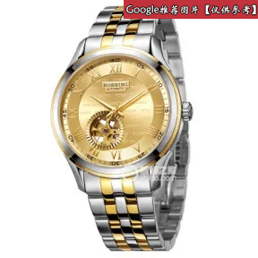罗西尼/Rossini 雅尊商务系列  不锈钢，18K黄金表圈  男表 6519T06B