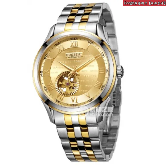罗西尼/Rossini 雅尊商务系列  不锈钢，18K黄金表圈  男表 6519T06B