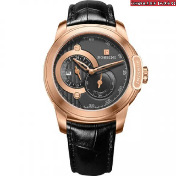 罗西尼/Rossini 雅尊商务系列  玫瑰金色光砂不锈钢  男表 6633G02D