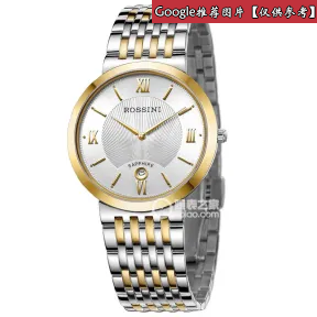 罗西尼/Rossini 雅尊商务系列 37.5毫米 间金色不锈钢 石英 男表 7387T01B