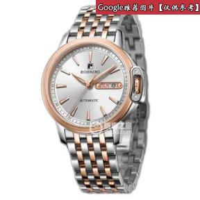 罗西尼/Rossini 雅尊商务系列 42毫米 原色全光不锈钢，镀玫瑰金色 自动机械 男表 7633T01D