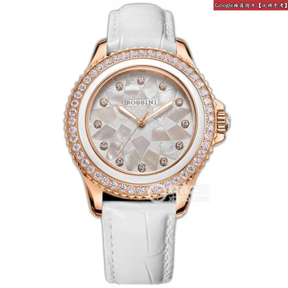 罗西尼/Rossini 典美时尚系列 38毫米 玫瑰金色全光不锈钢，镶钻 自动机械 女表 8620T01C