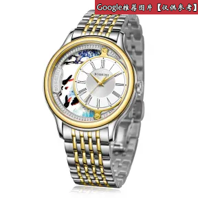 罗西尼/Rossini 雅尊商务系列 41毫米 间金色不锈钢  男表 8735T01D