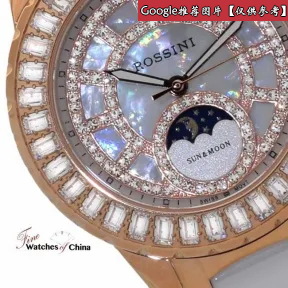 罗西尼/Rossini 典美时尚系列  玫瑰金色不锈钢，镶无色透明锆石  女表 SR5622G01B